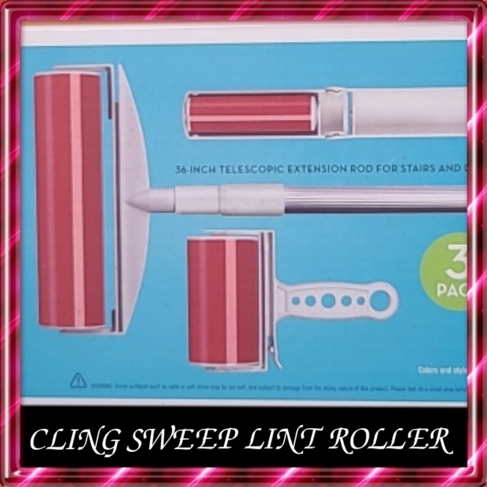 Cling Sweep Lint Roller 3 Pack Roller Set.